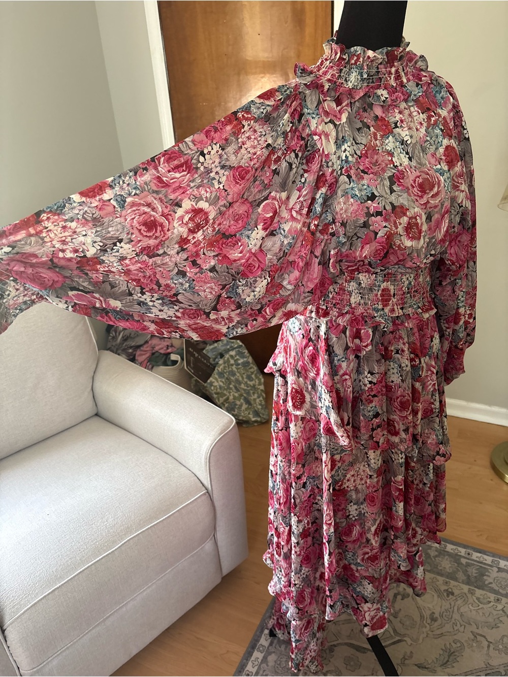 Elliatt Pink Floral Midi Dress